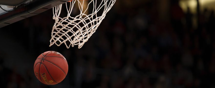 ball under basketball ring