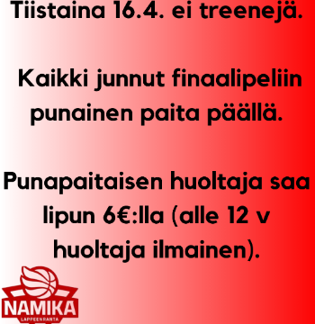 16.04 Tiistaina Kaikki Reenit Peruttu