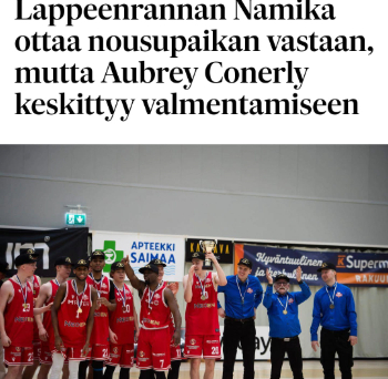 Lappeenrannan Namika Ottaa Nousupaikan Vastaan