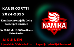 Ke 25.09 Klo 18:30 Namika vs Drive Basket