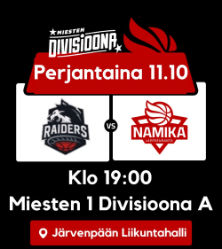 Raiders Basket vs LrNMKY: perjantaina klo 19:00